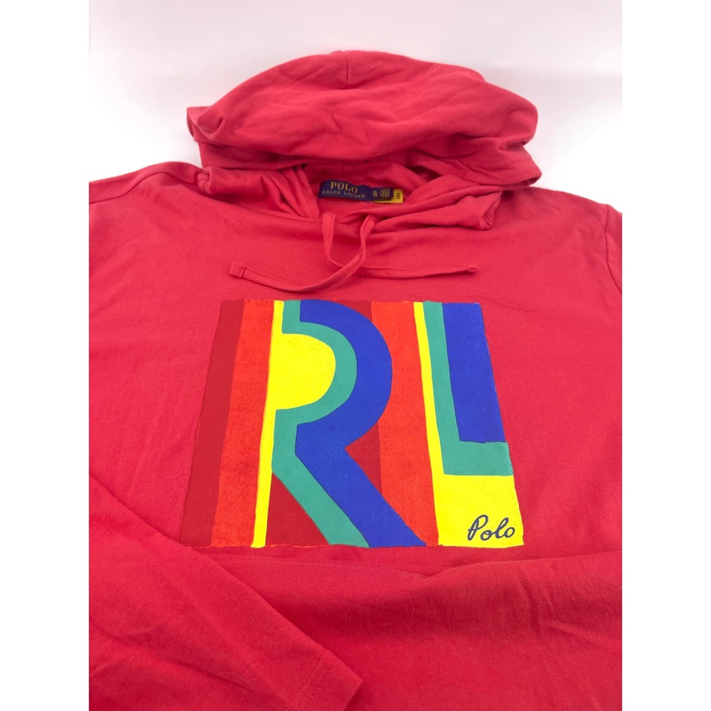 Polo Ralph Lauren Mens XL Red Long Sleeve PRL Graphic Hooded T-Shirt Pony Logo